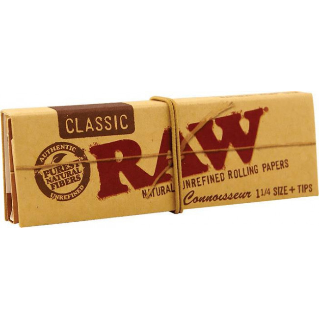 Χαρτάκια Στριφτού Raw Connoisseur 1&1/4 με Τζιβάνες (50 φύλλα) (1τμχ)