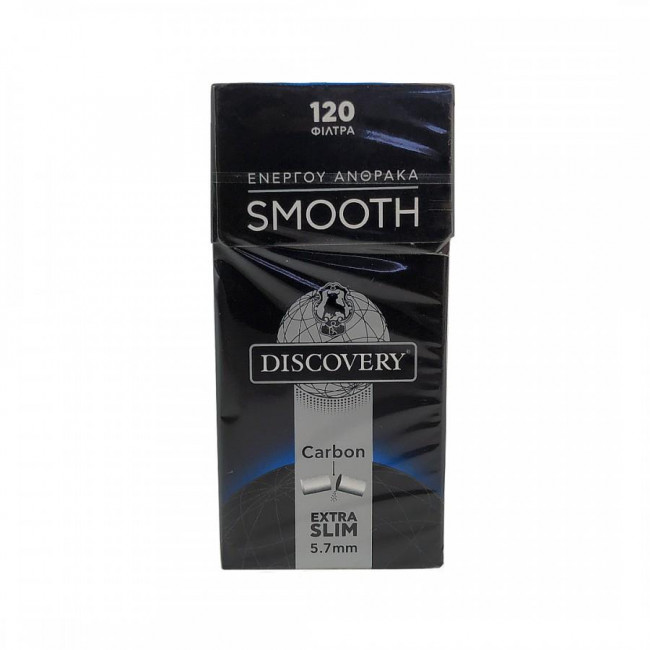 Φιλτράκια Στριφτού Discovery Carbon Smooth Extra Slim (5.7mm) (120φιλτρα) (1τμχ)