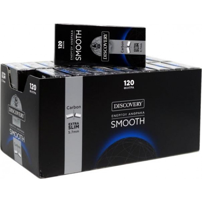 Φιλτράκια Στριφτού Discovery Carbon Smooth Extra Slim (5.7mm) (120φιλτρα) (1τμχ)