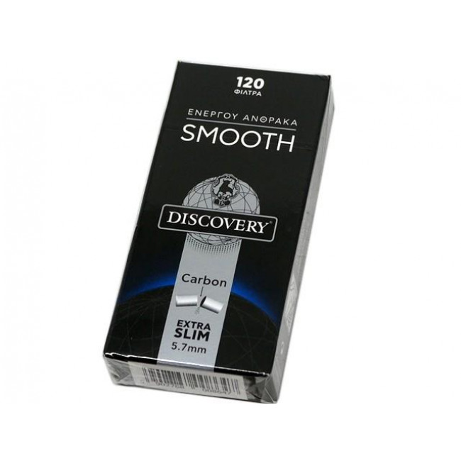 Φιλτράκια Στριφτού Discovery Carbon Smooth Extra Slim (5.7mm) (120φιλτρα) (1τμχ)