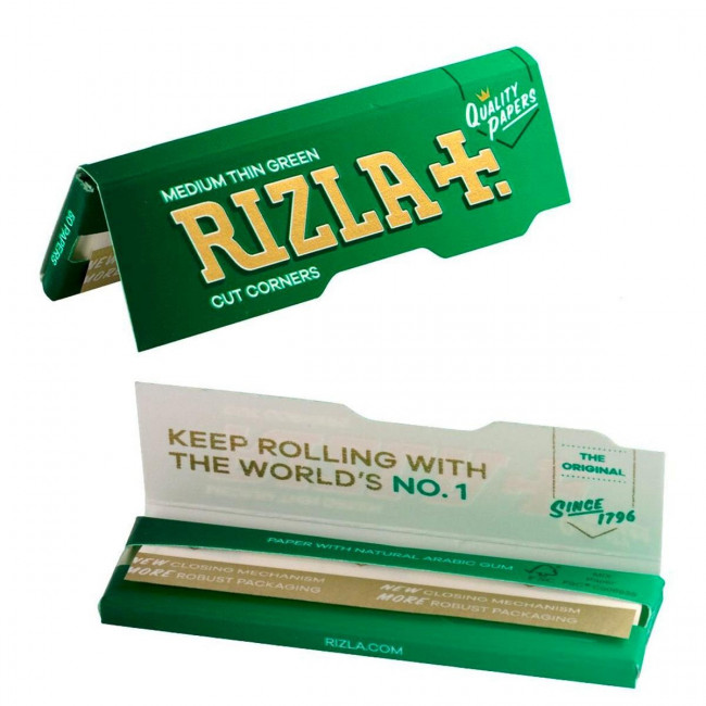 Χαρτάκια Στριφτού  Rizla Πράσινα (50 φύλλα) (1τμχ)