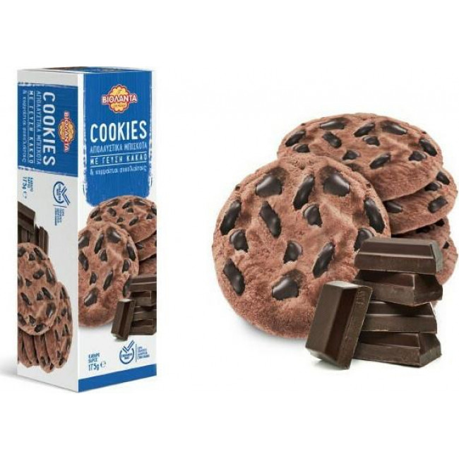 Βιολάντα Cookies Μπισκότα Κακάο με κομματάκια Σοκολάτας (175gr)