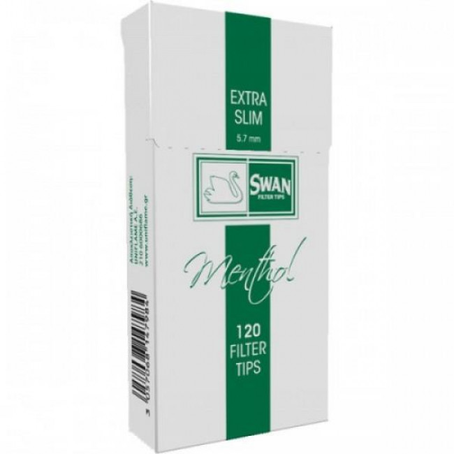 Φιλτράκια Στριφτού Swan Menthol Extra Slim 5.7mm (120 φίλτρα) (1τμχ)