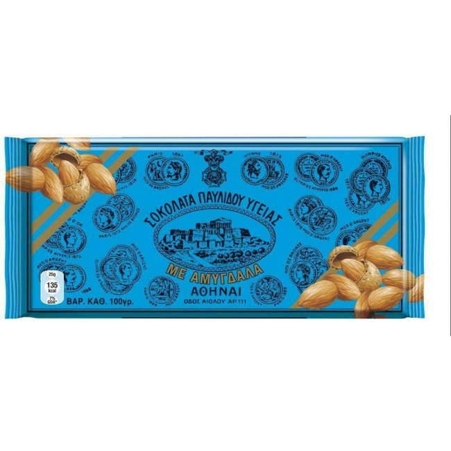 Σοκολάτα Υγείας Παυλίδης με Αμύγδαλο (100g)