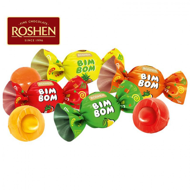 Καραμέλες Γεμιστές Roshen Bim-Bom με Γεύση Φρούτων (1kg)