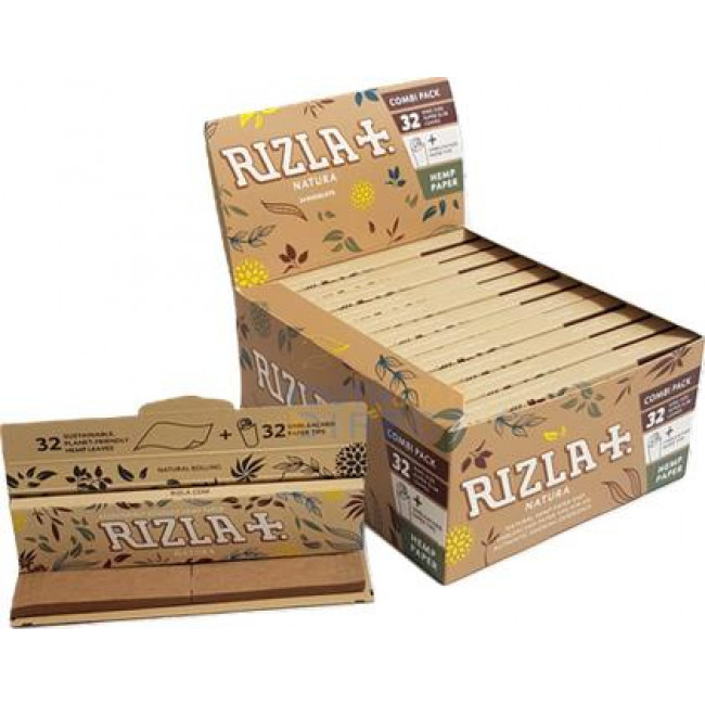 Χαρτάκια Στριφτού Rizla Natura King Size Slim με Τζιβάνες (32 φύλλα) (1τμχ)