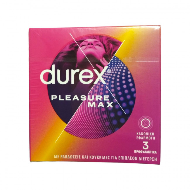 Προφυλακτικά Durex Pleasure Max με Ραβδώσεις (3τμχ)