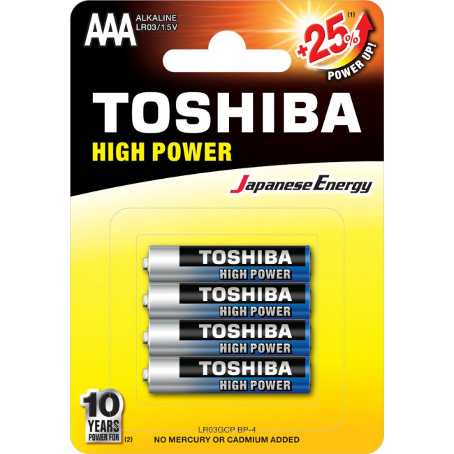 Μπαταρίες Αλκαλικές Toshiba High Power AAA 1.5V (4τμχ)