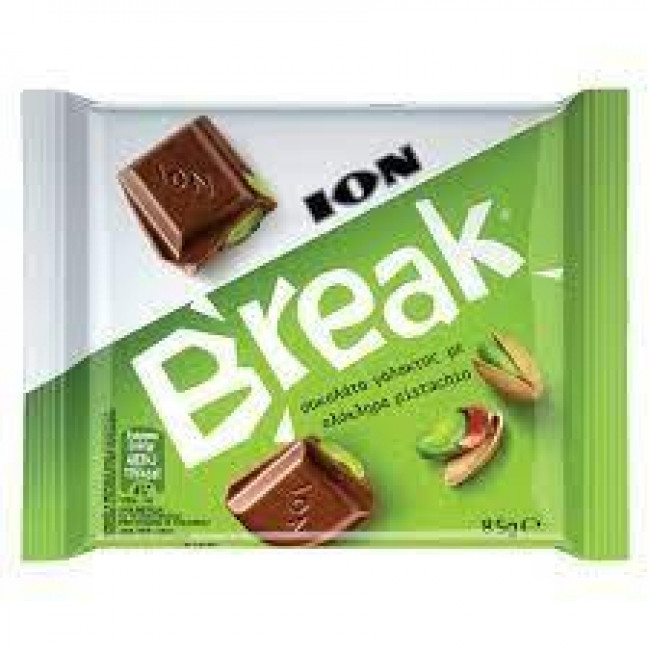 Σοκολάτα Γάλακτος ION Break με Φυστίκι Αιγίνης (1942) (85gr) (1τμχ)