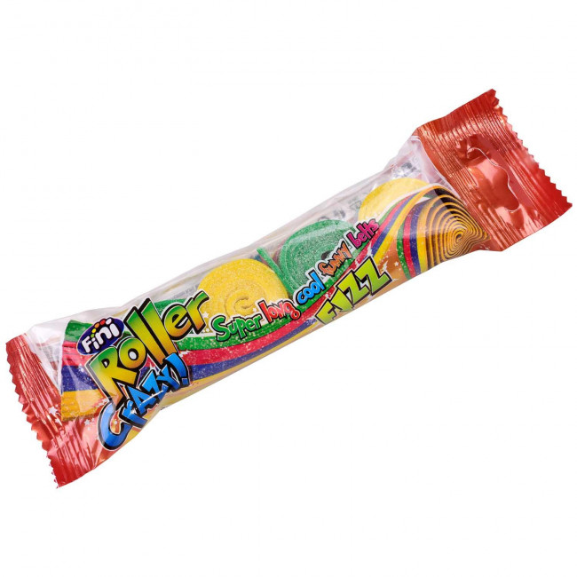 Ζαχαρωτά Fini Roller Rainbow Ζώνη Τετραπλό Διάφορα Φρούτα (80gr) (1μτχ)