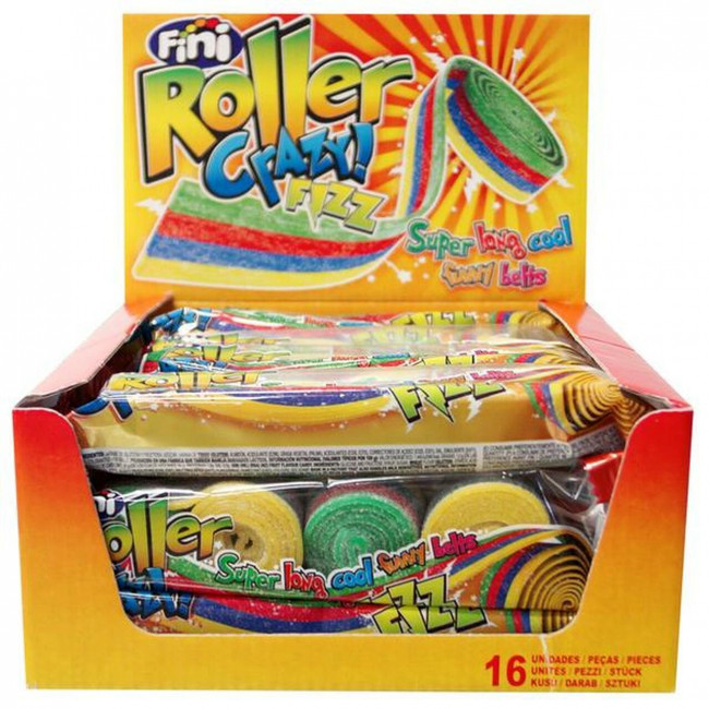 Ζαχαρωτά Fini Roller Rainbow Ζώνη Τετραπλό Διάφορα Φρούτα (80gr) (1μτχ)