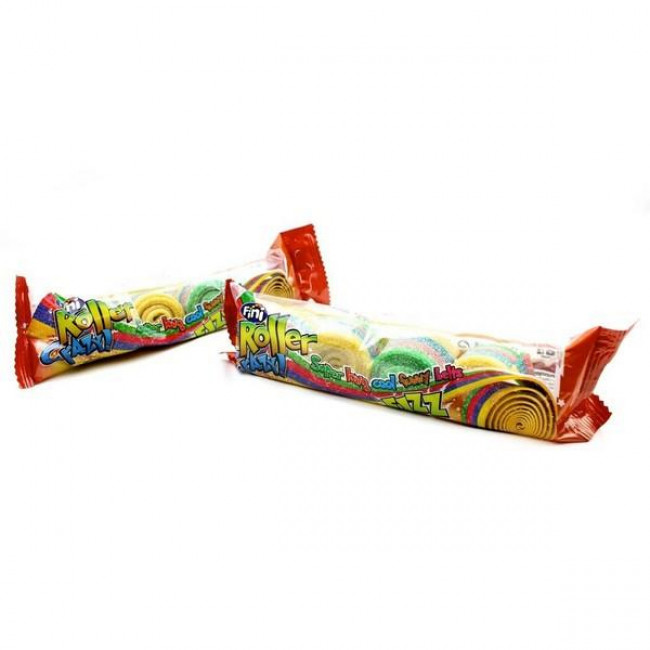 Ζαχαρωτά Fini Roller Rainbow Ζώνη Τετραπλό Διάφορα Φρούτα (80gr) (1μτχ)