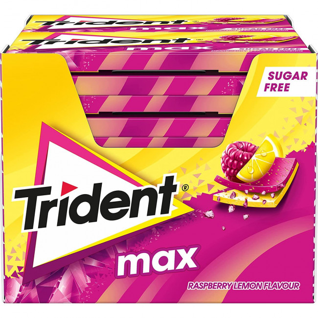 Τσίχλες Trident Max Raspberry Lemon (27g) (12τμχ)