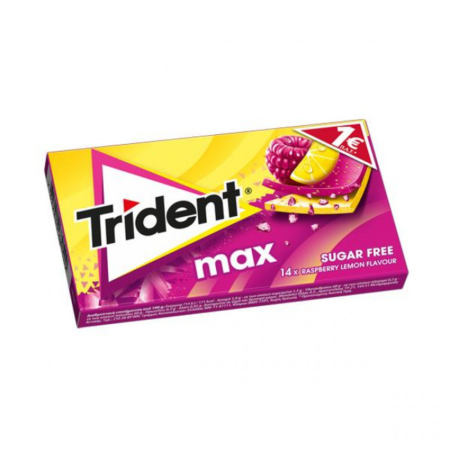 Τσίχλες Trident Max Raspberry Lemon (27g) (12τμχ)
