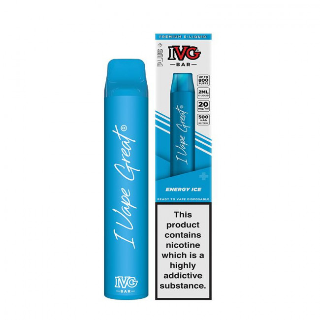 Ηλεκτρονικό Τσιγάρο μιας Χρήσης IVG Bar Plus 800 + Energy Ice 20mg Pen Kit 2ml