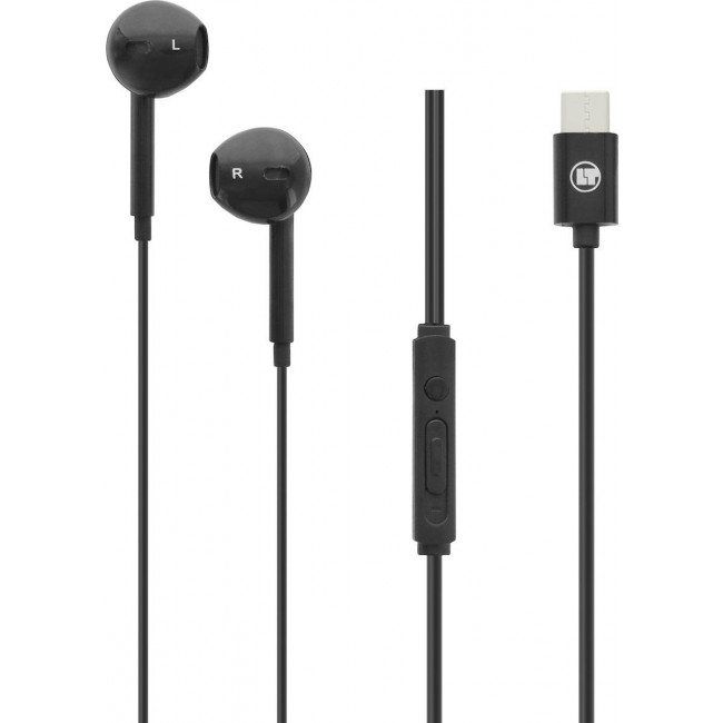 Ακουστικά Hands Free Earbuds Μαύρο Lamtech με Βύσμα Type-C με Μικρόφωνο (LAM020946)