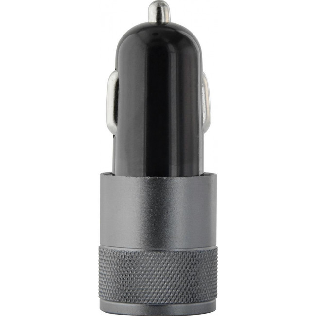 Φορτιστής Αυτοκινήτου Μαύρος Μεταλλικός Lamtech Για Κινητά 2 Θύρες USB Συνολικής Έντασης 2.1A (LAM081741)