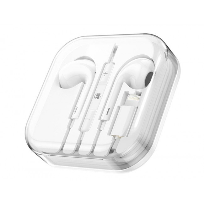 Ακουστικά Hands Free Earbuds Λευκό Lamtech Βύσμα Lightning Για iPhone 5 και μετά με Μικρόφωνο (LAM111740)