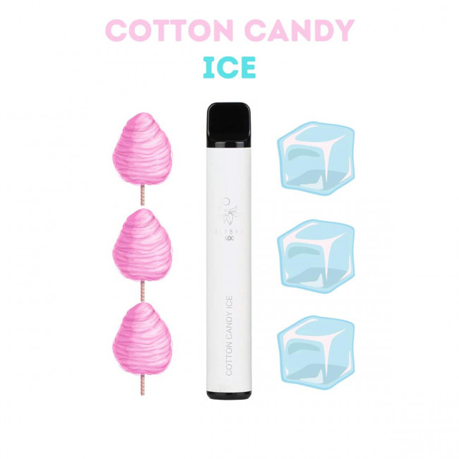 Ηλεκτρονικό Τσιγάρο μιας Χρήσης Elf Bar 600 Cotton Candy Ice Pod Kit 2ml 20mg με Ενσωματωμένη Μπαταρία