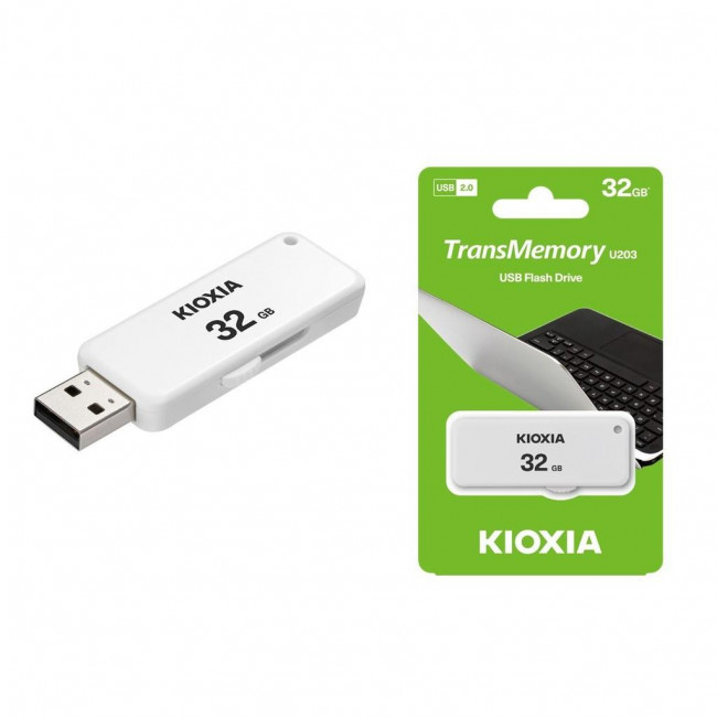 Usb 2.0 Λευκό Flash Stick Drive 32GB TransMemory U202 Kioxia Hayabusa U202 (LU202W032GG4)
