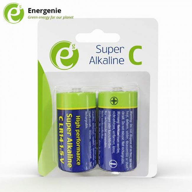 Μπαταρίες Αλκαλικές Super Alkaline Energenie C 1.5V (2τμχ) (EG-BA-LR14-01)