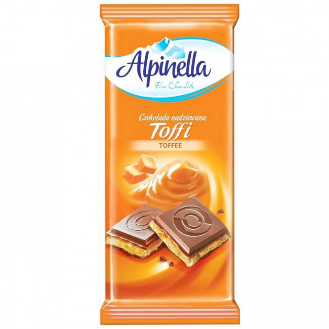 Σοκολάτα Γάλακτος Alpinella με Γέμιση Καραμέλας (100gr) (1τμχ)