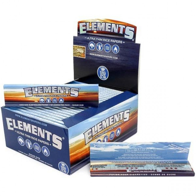 Χαρτάκια Elements Rice Paper King Size Slim (33φύλλα) (ΗΒ.001003) (1τμχ)