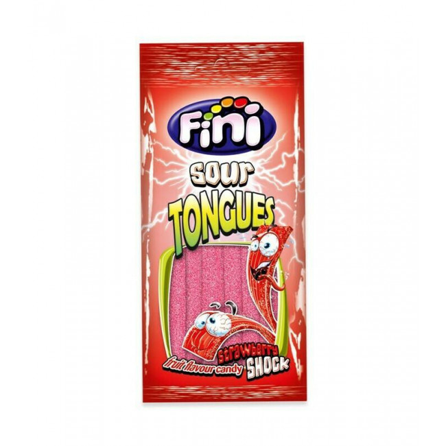 Ζελεδάκια Fini Sour Strips Strawberry Shock (90gr)
