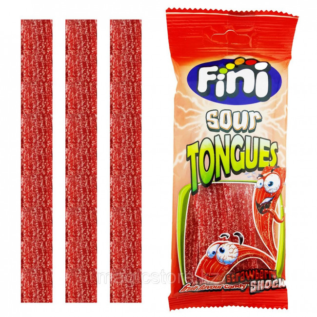 Ζελεδάκια Fini Sour Strips Strawberry Shock (90gr)