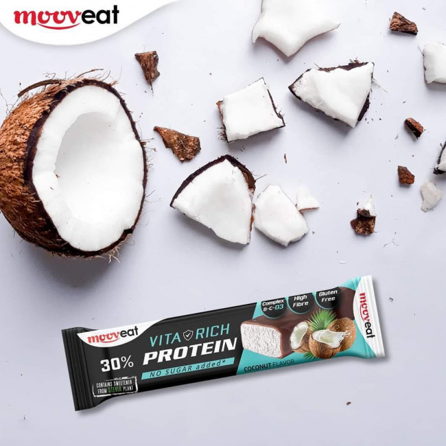 Μπάρα Πρωτεΐνης Mooveat VITA-RICH Coconut 30% (60gr)