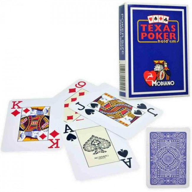 Τράπουλα Πλαστική Texas Poker Modiano Μπλε (1τμχ)