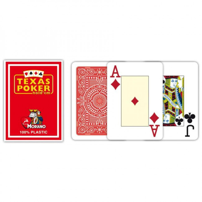 Τράπουλα Πλαστική Texas Poker Modiano Κόκκινη (1τμχ)