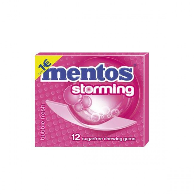 Τσίχλες Mentos Storming Bubble Fresh Box (33gr) (12τμχ)