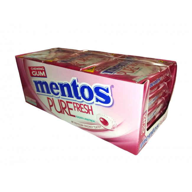 Τσίχλες Mentos Pure Fresh Cherry Mint Box (30gr) (12τμχ)