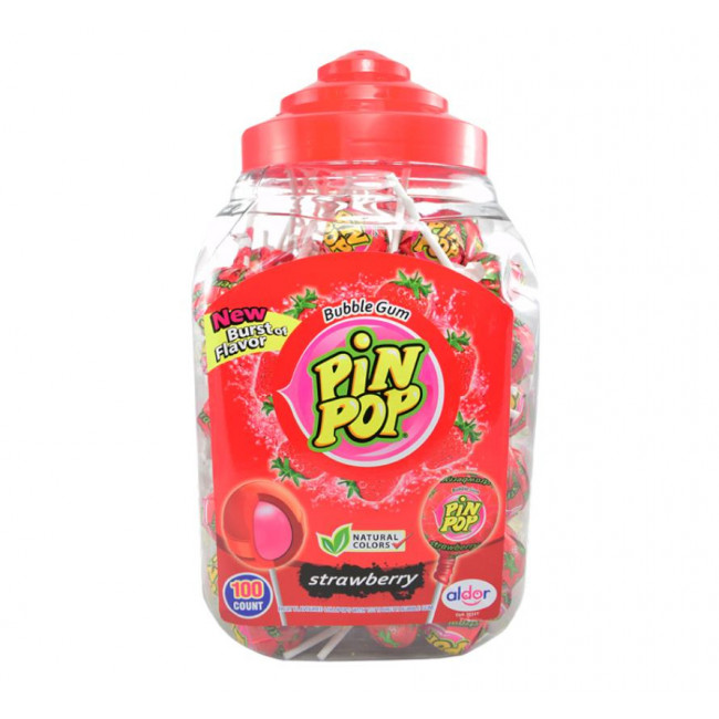 Γλειφιτζούρια Pin Pon Mix με Τσίχλα στο Κέντρο (18gr) (100τμχ)