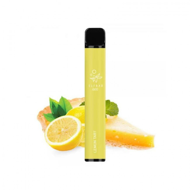 Ηλεκτρονικό Τσιγάρο μιας Χρήσης Elf Bar 600 Lemon Tart Pod Kit 2ml 20mg με Ενσωματωμένη Μπαταρία