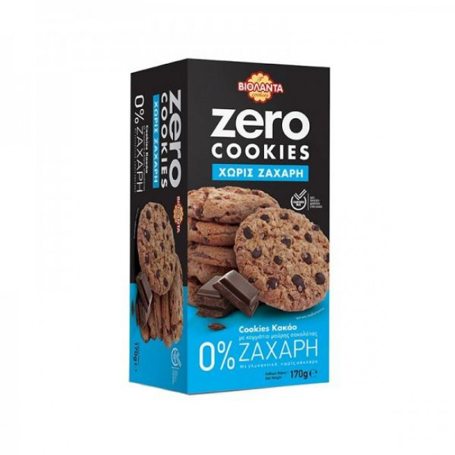 Βιολάντα Cookies Μπισκότα Zero Κακάο και Μαύρη Σοκολάτα (170gr)