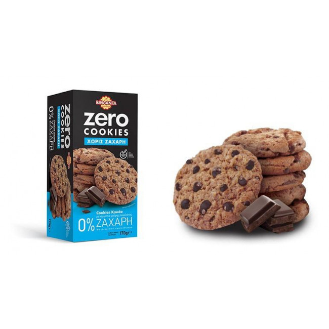 Βιολάντα Cookies Μπισκότα Zero Κακάο και Μαύρη Σοκολάτα (170gr)