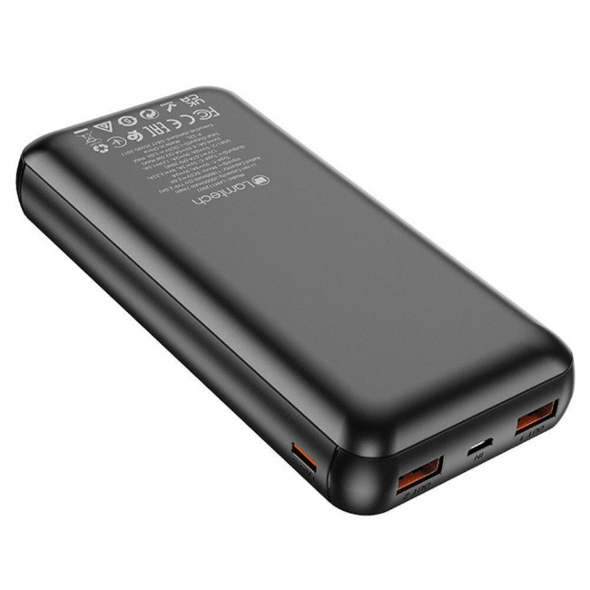 Power Bank Μαύρο Lamtech 20000mAh 22.5W με 2 Θύρες USB-A και 2 Θύρες USB-C Power Delivery / Quick Charge 3.0 (LAM112907)