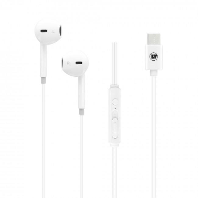 Ακουστικά Hands Free Earbuds Λευκό Lamtech με Βύσμα Type-C με Μικρόφωνο (LAM020939) (1τμχ)
