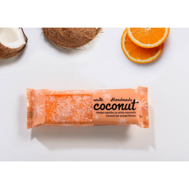 Μπάρα Καρύδας Χειροποίητη με Γεύση Πορτοκάλι Coconut Bar "Naturals" Orange (100gr)