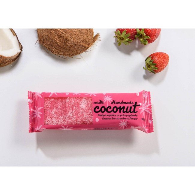 Μπάρα Καρύδας Χειροποίητη με Γεύση Φράουλα Coconut Bar "Naturals" Strawberry (100gr)