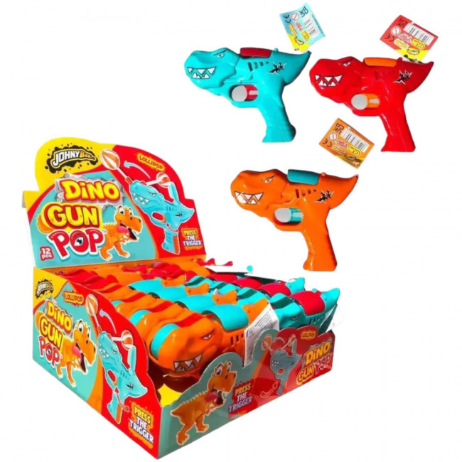 Γλειφιτζούρι Όπλο Δεινοσαυράκι Dino Gun Pop Johny Bee (10gr) (1τμχ)