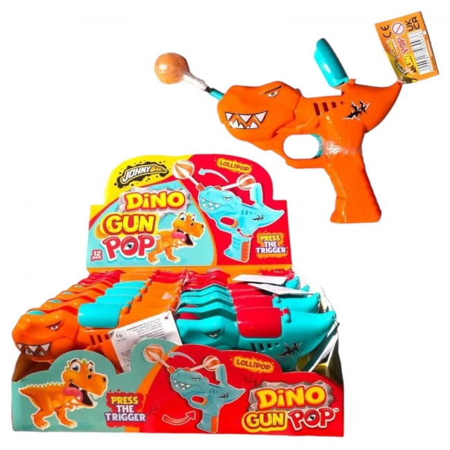 Γλειφιτζούρι Όπλο Δεινοσαυράκι Dino Gun Pop Johny Bee (10gr) (1τμχ)