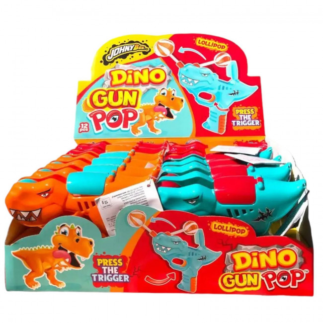 Γλειφιτζούρι Όπλο Δεινοσαυράκι Dino Gun Pop Johny Bee (10gr) (1τμχ)