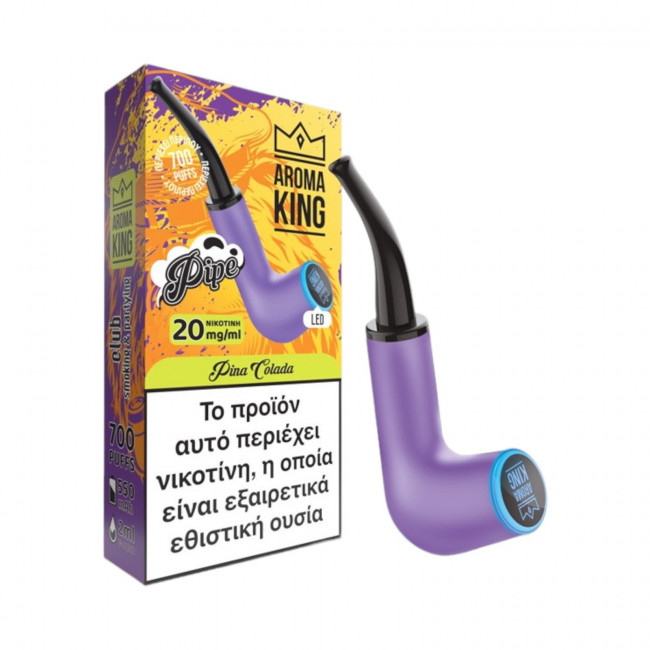 Ηλεκτρονικό Τσιγάρο μιας Χρήσης Neon Pipe 700 Pina Colada Aroma King 2ml 20mg