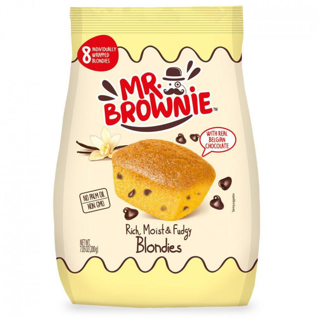 Brownies Λευκά με Βέλγικη Σοκολάτα Mr Brownie 8x25gr (200gr) (1τμχ)