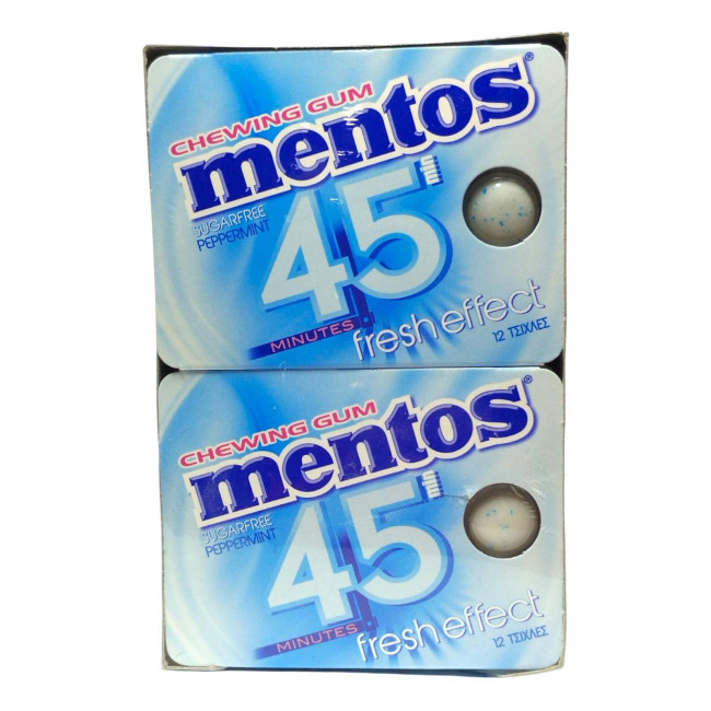 Τσίχλες Mentos 45min Fresh Effect Peppermint (18gr) (12τμχ)
