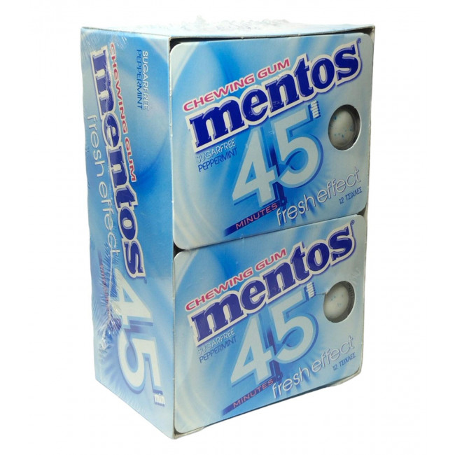 Τσίχλες Mentos 45min Fresh Effect Peppermint (18gr) (12τμχ)