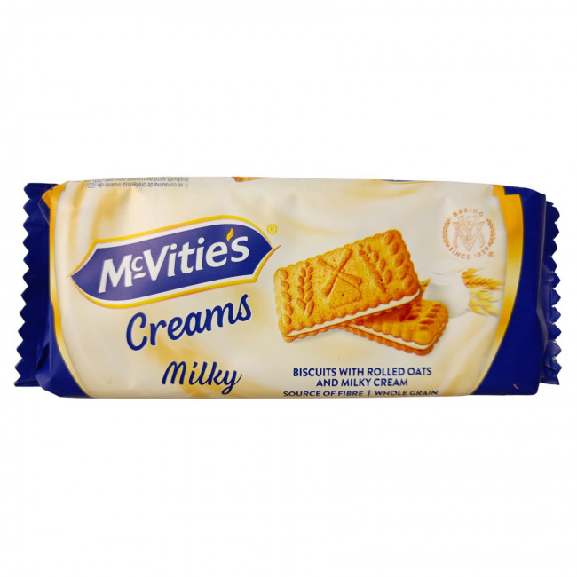 Μπισκότα Γεμιστά McVities Creams Milky Sandwich με Βρώμη & Κρέμα Γάλακτος (100gr)